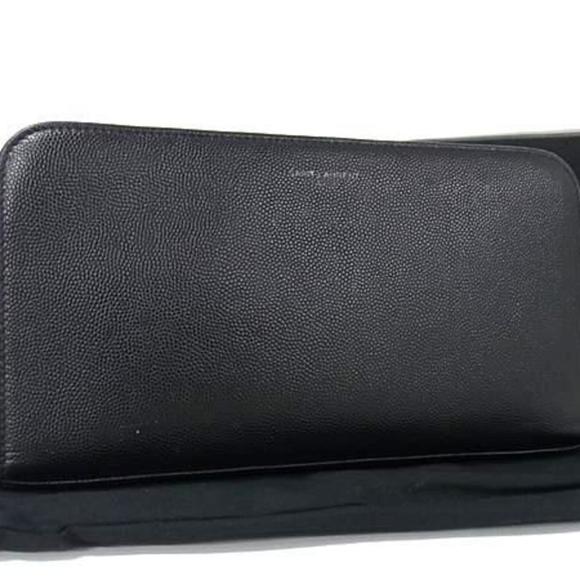 SAINT LAURENT Saint Laurent wallet 328558 black leather round long for men an... - Picture 1 of 6